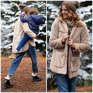 Anthropologie Sherpa shearling caramel tan jacket coat
